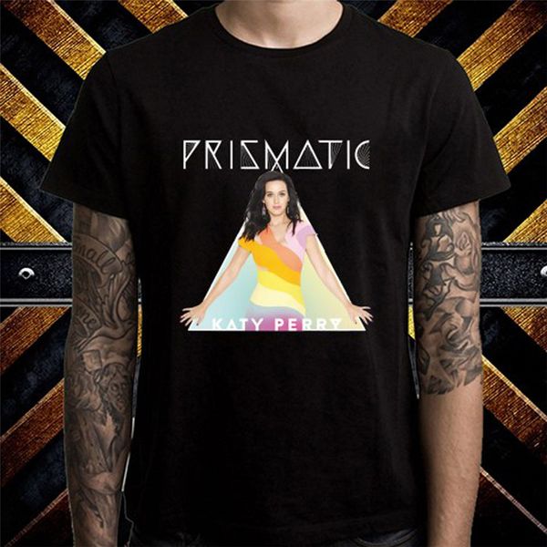 

katy perry prismatic world tour logo men's black t-shirt size s m  xl 2xl 3xl full-figured tee shirt, White;black