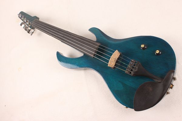 

5 string electric violin new 4/4 flame guitar shape solid wood powerful sound fret 1-5#
