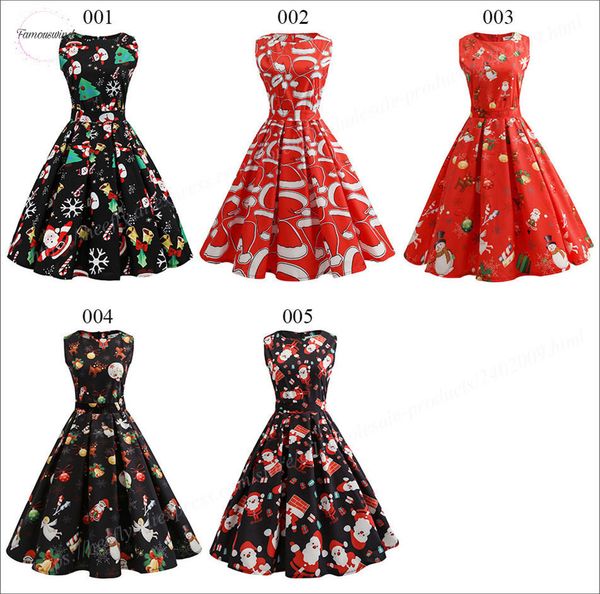 

christmas s~3xl dress sleeveless floral print slim vintage dress casual women elegant midi party dresses vestidos robe designer clothes, Black;gray