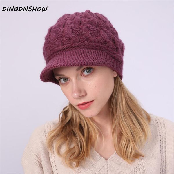 

dingdnshow] 2019 fashion beanies hat skullies cotton bonnet hat warm knitted winter cap women wool, Blue;gray