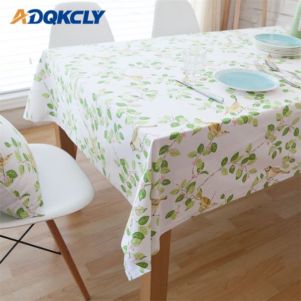 

adqkcly pastoral green plants rectangle tablecloth 100% cotton printed dining table cover for kitchen banquet home textile cover
