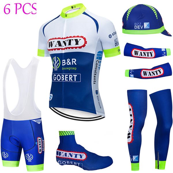 

2019 new cycling full set wanty team bike jersey breathable men ropa ciclismo cycling jerseys 9d bike shorts and sleeve warmers, Black;blue
