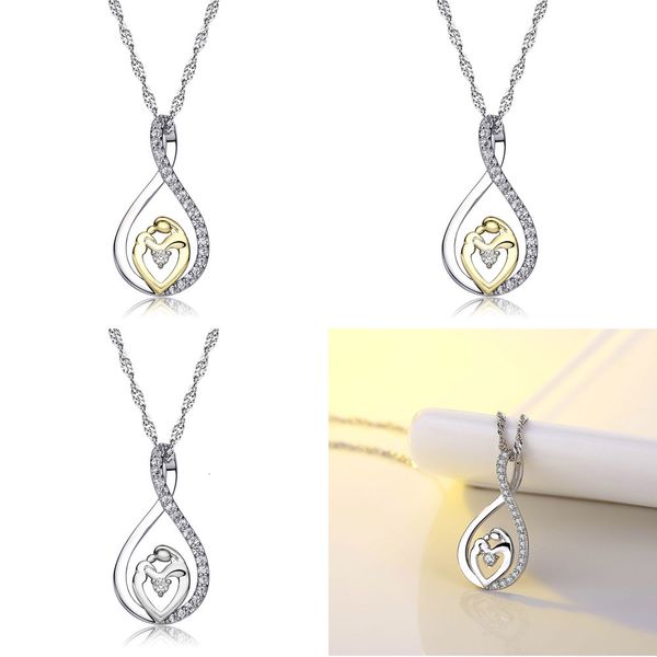 

micro necklace mother's day mom pendeloque cut two-tone necklace jewelry wings gift crystal necklaces shell pendants, silver opal penda