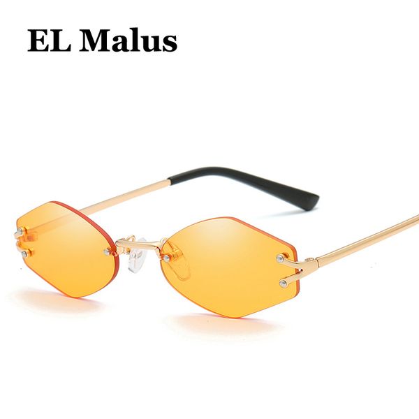 

el malus]small thin metal frame brand sunglasses women female red tan lens fashion ladies sun glasses oculos, White;black