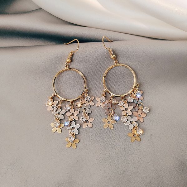 

senior feeling show thin earrings earrings small female fairy super fairy sen cold wind sue eardrop trendy style, Golden;silver