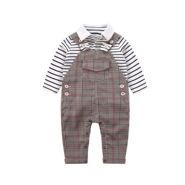 

baby clothes infant childrens clothing spring models gentleman long sleeve one-piece climbing clothes baby british-style romper, Blue