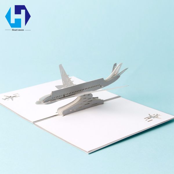 

3d up airliner dies greeting card laser cutting envelope postcard hollow carved handmade kirigami children creative gifts