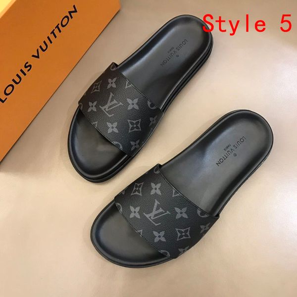 

designer fashion luxury 2019 brand men shoes real leather print pattern summer fashion casual flats sandals beach flip flops quality, Black