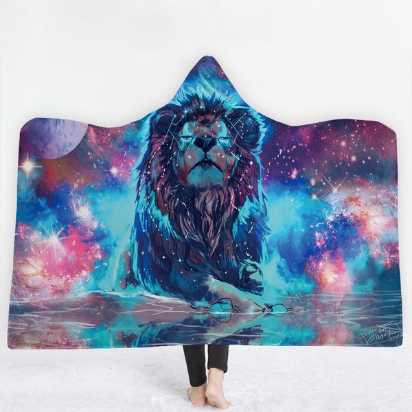 

mylb hooded blanket microfiber for adults kids moon eclipse galaxy wolf sherpa fleece wearable blanket