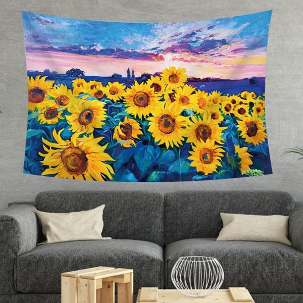 

sunflower tapestry wall hanging yellow flower tapestry for living room bedroom decoration