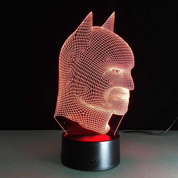 

batman super hero lamp 7 colors changing 3d illusion led night light as bedroom besides lamparas for children kids table lamp