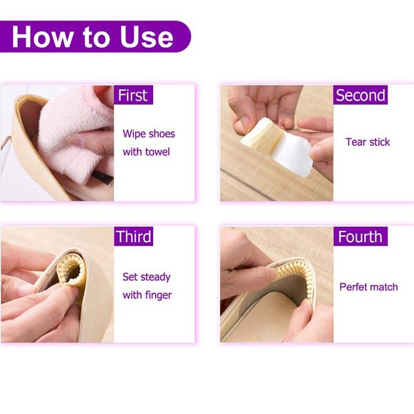 

1pair massage silicone inserts soft sticky silica gel fabric shoe pads liner grips back heel inserts insoles, Black