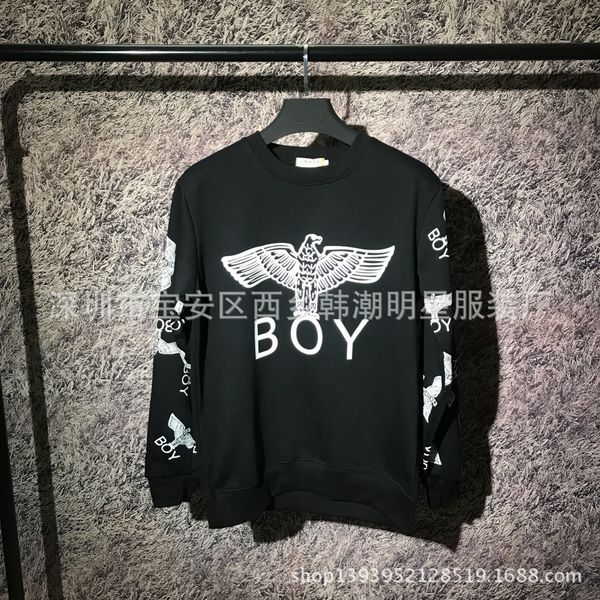 

осень и зима новый горячий золотой узор с изображением орла с рукавами летящий орел наборы с круглым вырезом и кашемировым свитером модели д, Black