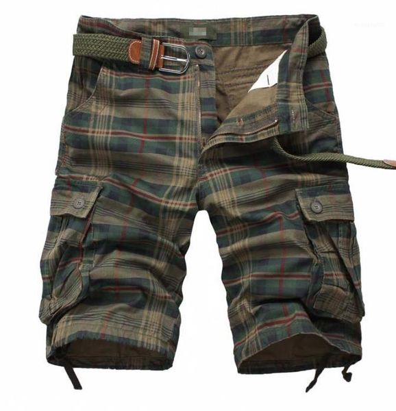 

designer mens shorts loose fashion relaxed pants new casual camouflage mens summer pants drawstring multipocket plaid, White;black