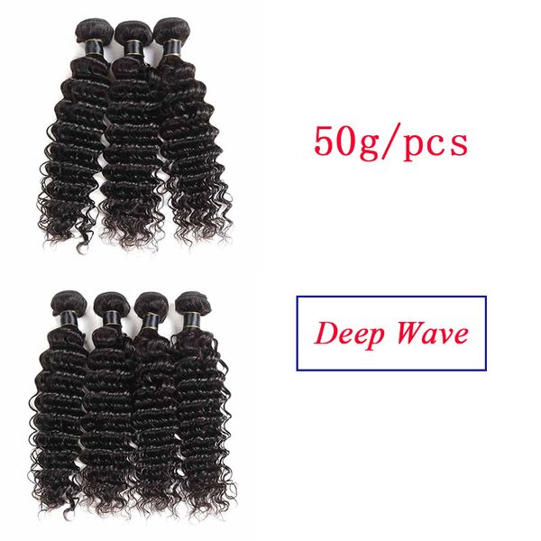 

бразильские человеческих волосы переплетения глубокой волна бразильских волос пучки перуанских индийские малазийская камбоджийская девственн, Black