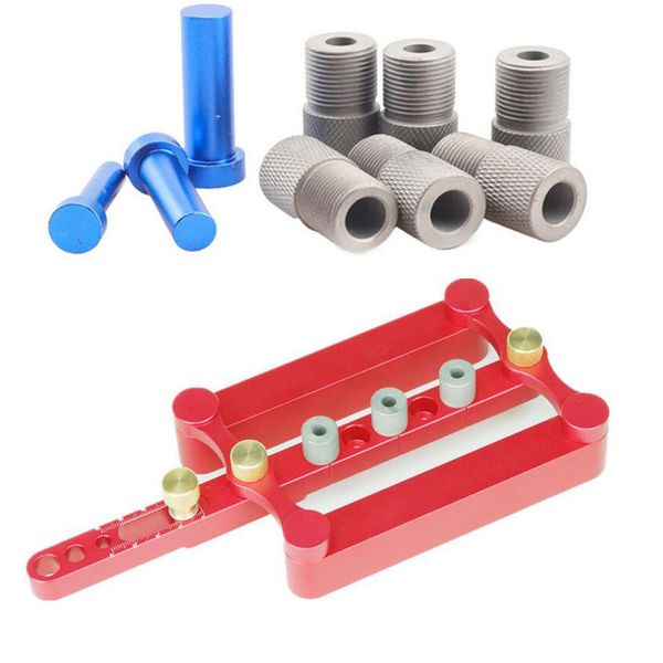 

hole puncher with scale doweling jig precise drilling woodworking tool self centering locator aluminum alloy