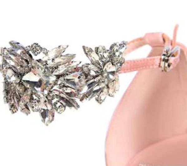

women pointed toe high heels rhinestone flower dress shoes party wedding stiletto lady sweet pumps buckle strap shoes, Black