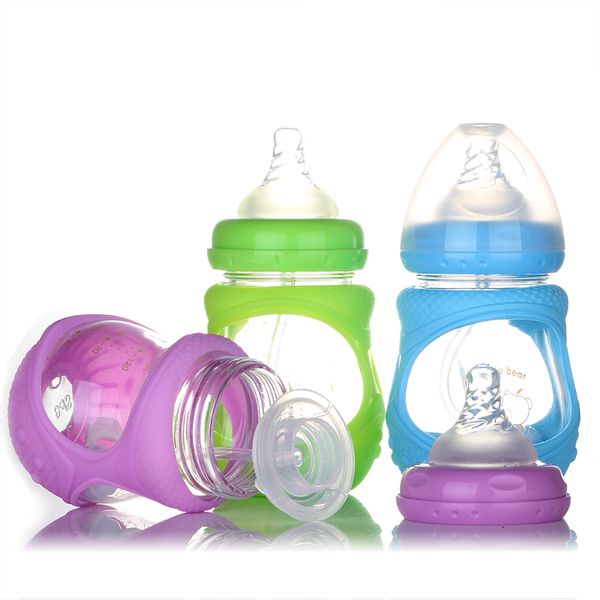 

150ml baby cup children learn drinking straw infant milk feeding nipple bottle
