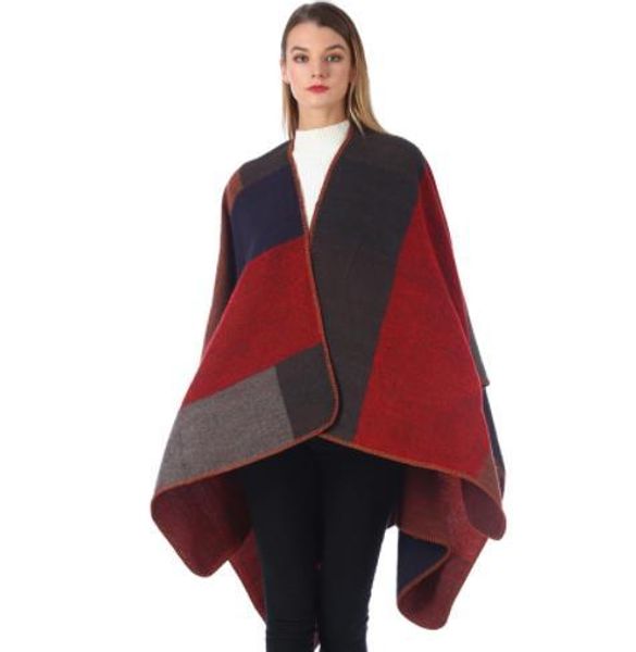 

женский зима дизайнер cape кардиган v шеи геометрической печати женской одежды мода стиль верхней одежда повседневная одежда, Black