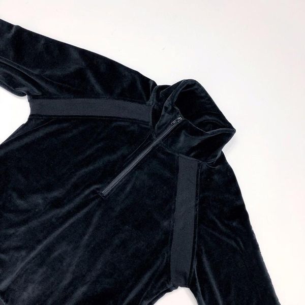 

18fw box логотип х крокодил велюр бархат толстовка мужчины женщина вышивание outfit вскользь street outwear solid толстовка hfttjk055, Black