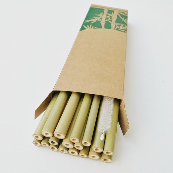

useful 10pcs/set bamboo drinking straws reusable eco-friendly party kitchen + clean brush for drop shipping wholesale other bar products
