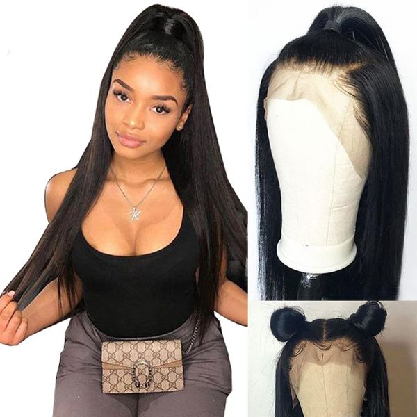 

# 1b blonde полный шнурок человеческих волос парики 613 blonde lace фронтальная человеческих волос парики бразильская богородица прямые воло, Black;brown