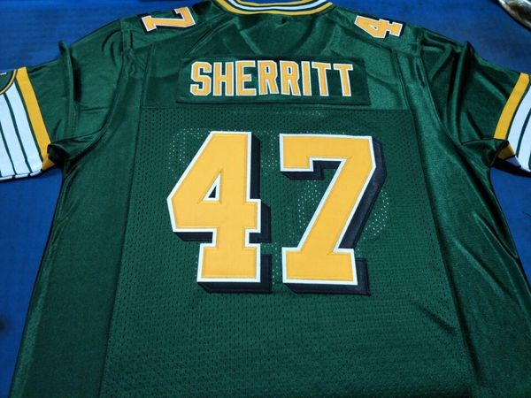 

custom men youth women vintage edmonton eskimos #47 j.c. sherritt football jersey size s-4xl or custom any name or number jersey, Black