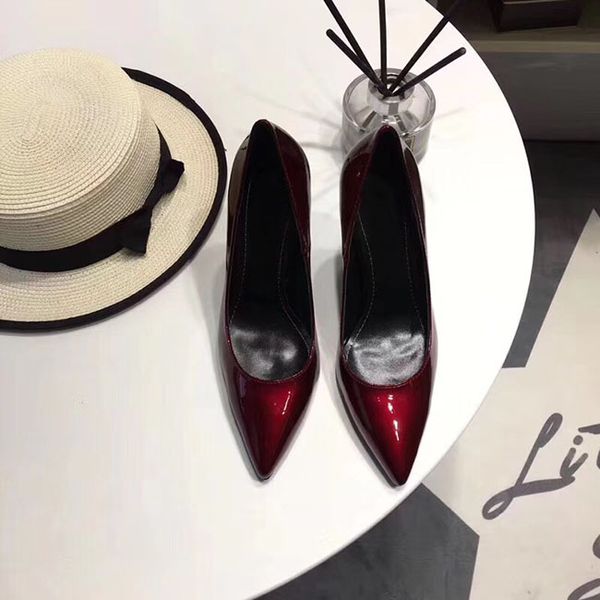 

2019 fa hion and quality de igner heel hoe woman pointed toe hoe high heel nude real leather pointed toe pump dre hoe with box