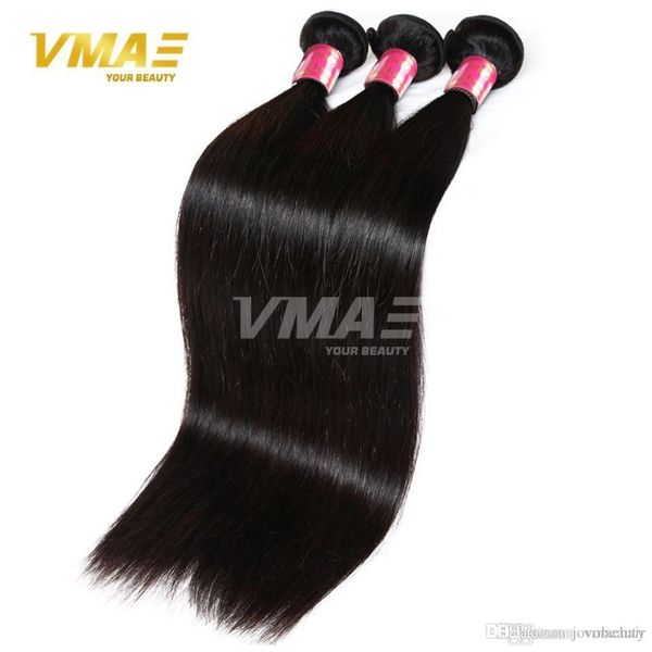 

brazilian virgin hair straight 3pcs lot human hair weft extensions 100% unprocessed weave bundles opp bag, Black