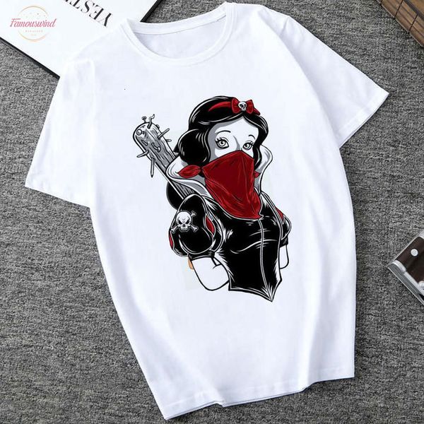 

poleras mujer de moda 2020 summer t shirt women princess print vogue aesthetic t shirt plus size t shirt camiseta mujer, White