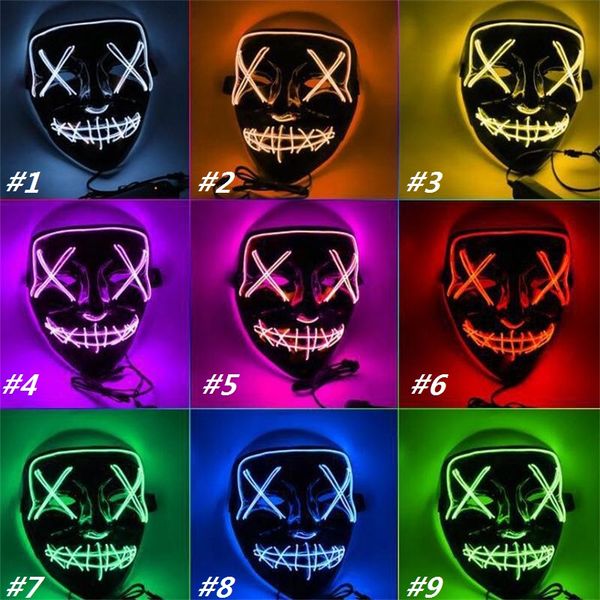 

new led glowing mask halloween masks party ghost dance led mask halloween cosplay glowing party masks 5107