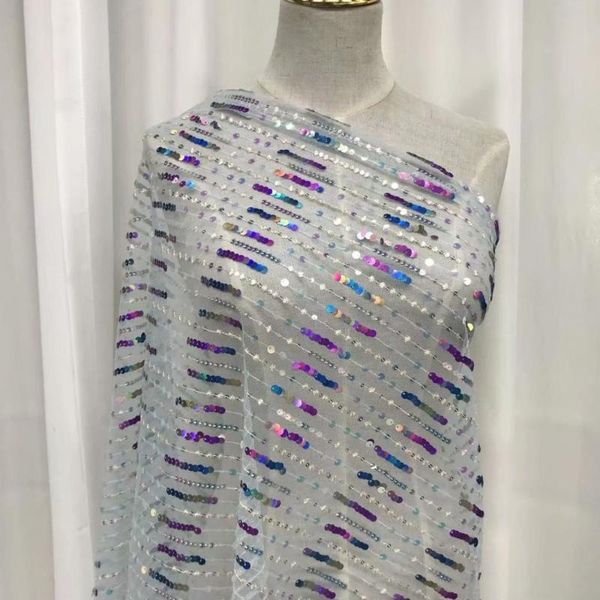 

2020 latest nigerian sequins laces fabrics tulle african laces fabric blue french net lace materia wedding dress, Pink;blue