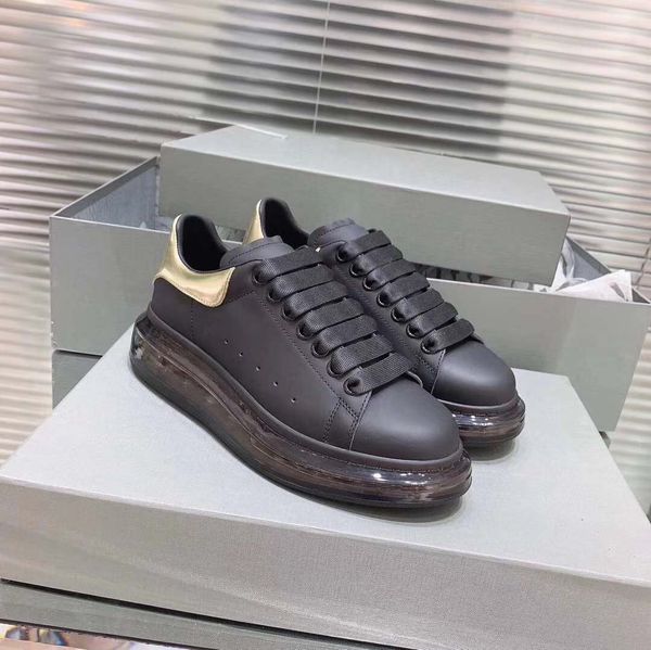 

lates quality 20ss designer brand vacuum cushion casual shoes oversized sneaker rubber sole sneaker suede brand platform leather casual 12a4, Black