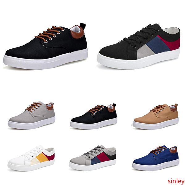 

men fashion casual shoes black white navy blue red khaki mens comfortable canvas sneakers size 39-46 item 4