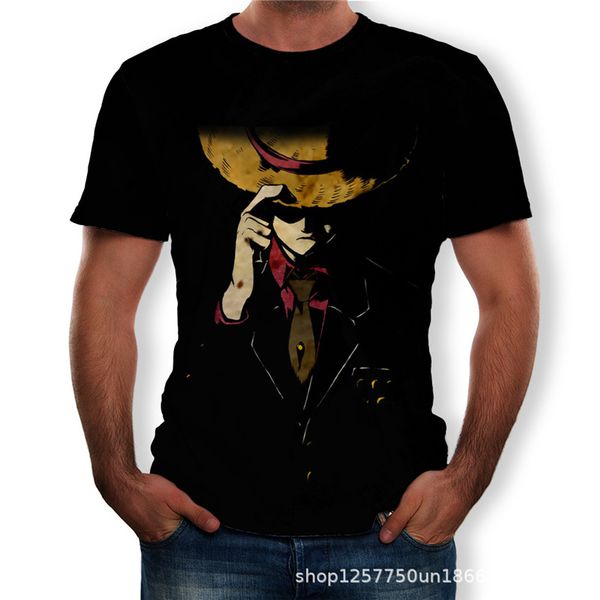 

large size s-5xl men t-shirt 2019 summer 3d cartoon digital print tees casual short sleeve o-neck loose big size men's shirt, White;black