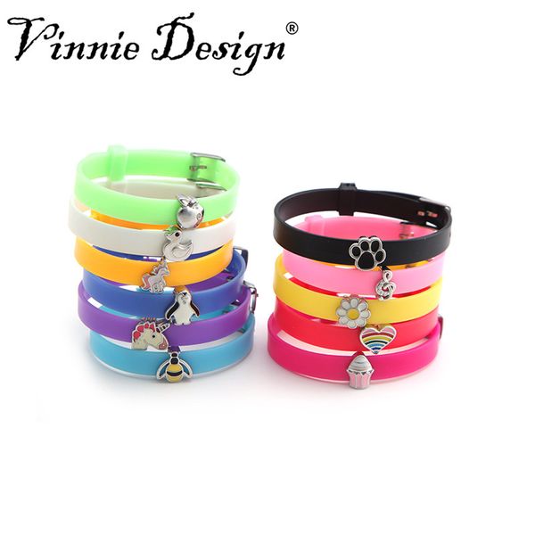 

8 мм широкий силиконовый браслет обруча комплект с 1шт хранитель слайд шарм браслеты для детей женщин подарок, Golden;silver