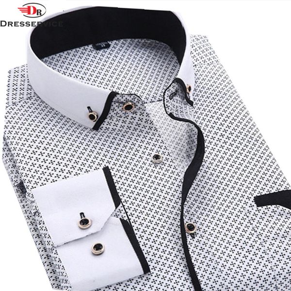 

Printed Long Sleeve Smart Casual Soft Comfortable Menswear Fashion Slim Fit Male Men Clothing Chenfreizeitmode Brand Dress Shirt