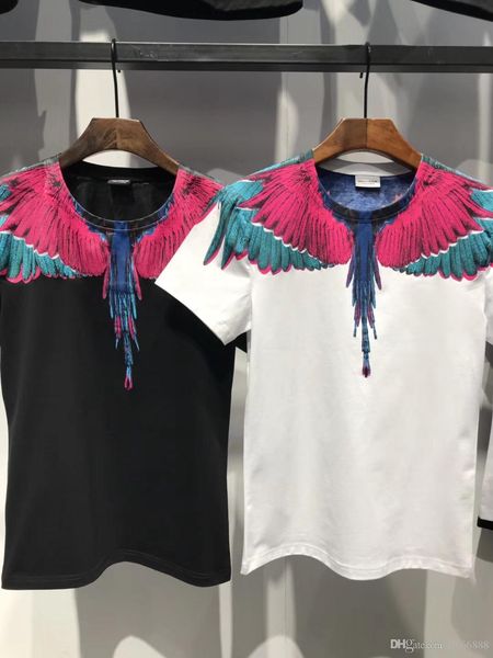 

свободный транспорт из высококачественных хлопчатобумажных футболок летних, 2018, европейские и американская короткие рукава футболки моды и, White;black