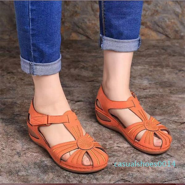 

2020 new women sandal hllow out platform waterproo sli on round female casual comfortable fashion sunmmer plus size c14, Black