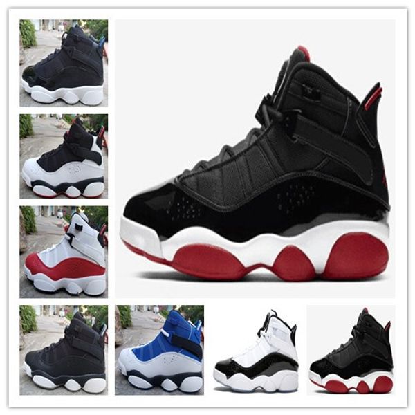 

6 6s rings mens basketball shoes blackred whiteblack bluewhite blackwhite whitered blacwhitered fashion mens sports sneaker shoes size 40-45