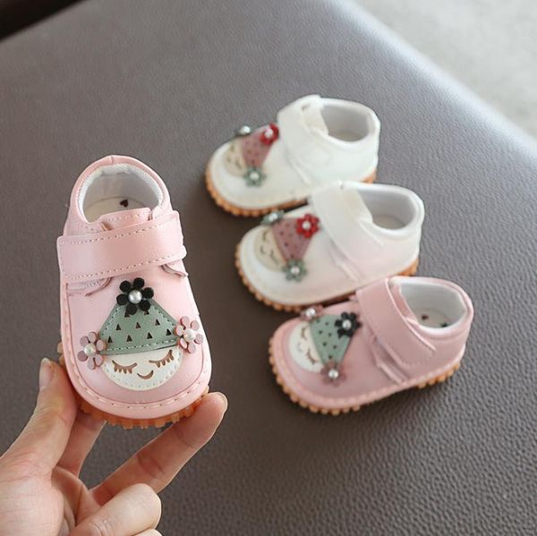 

2020 children girls first walker shoes princess shoes white pink 15-19 0-2years 14-202 tx08