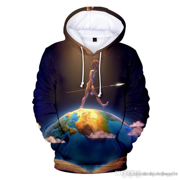 

хип-хоп певица лил дикки печати мужские толстовки плюс размер пуловер толстовка длинным рукавом парой одежды, Black