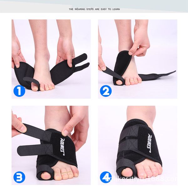 

adjustable sports foot board pad hallux valgus correction bandage ankle guards sole big toe fracture fixation recovery auxiliary, Blue;black