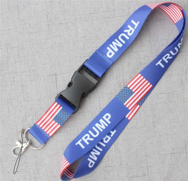 

trump lanyards u.s.a removable flag of the united states key chains badge pendant party gift moble phone lanyard 5001