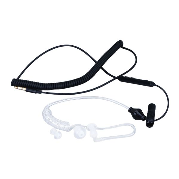 

anti-radiation spiral air tube earphone headphone headset white/black