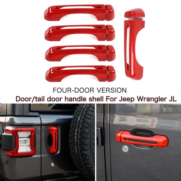 

4 doors door handle car door tail outside door shell 10pcs for jeep wrangler jl 2018+ auto exterior accessories