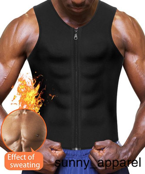 

men waist trainer vest neoprene corset body shaper zipper sauna tank workout shirt