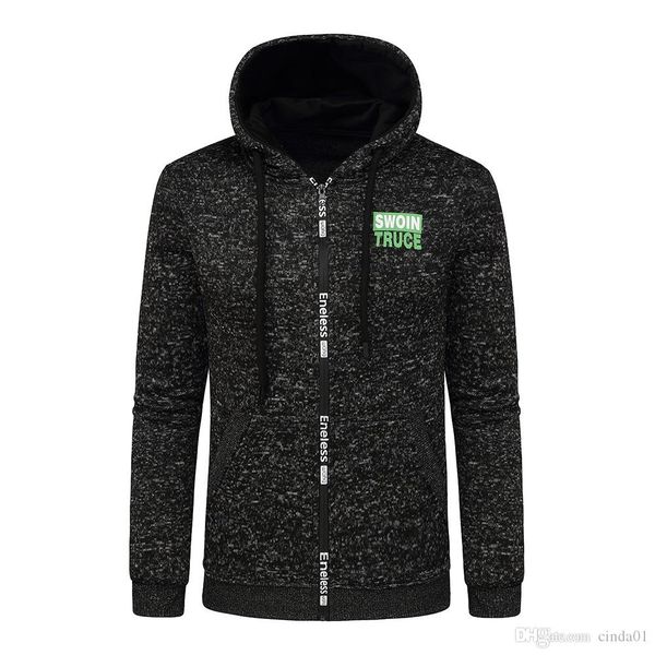 

new mens hoodies swoin truce printed solid color simple design sweatshirts male pullover asian size ing, Black