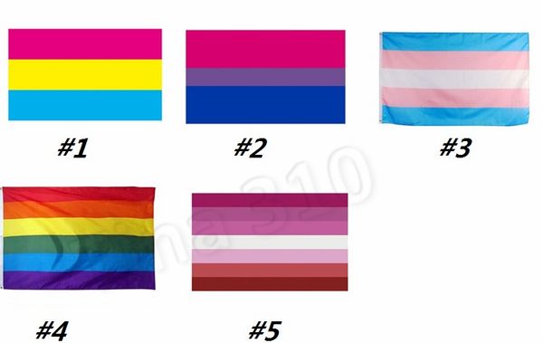 2020 Festive Rainbow Banner Flags 90x150cm Transgender Flag Pink