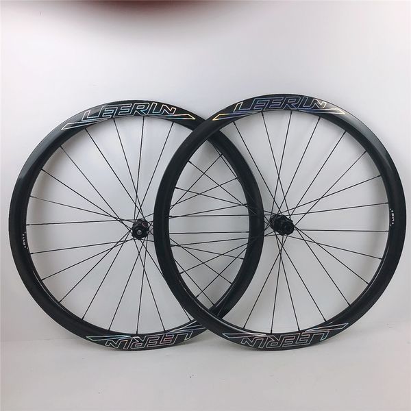 2022 Ultra Hafif Yol Bisiklet Karbon Tekerlekler Disk Fren 700C Bisiklet Tekerlekler 38 50 60mm Kattığı Borulu Tubeless Karbon Seramik Hub + Sapim Konuşmalar